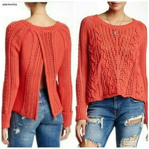 Free People Cross Cross Cable Sweater M